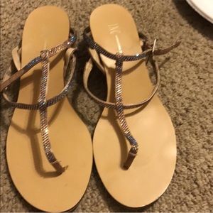 INC Gently worn strappy small wedge sandals.